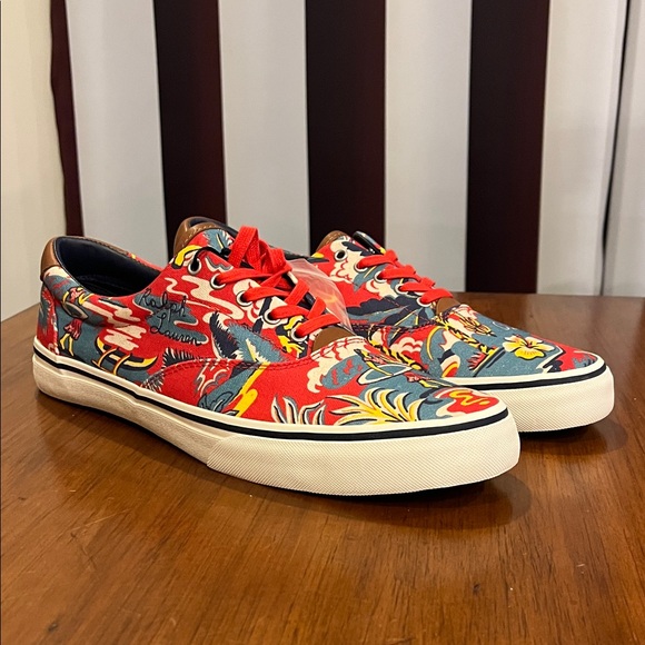 Polo Ralph Lauren Thornton III Shoes Sneakers Aloha Hawaii Surf new Mens Size 12 - Picture 1 of 16
